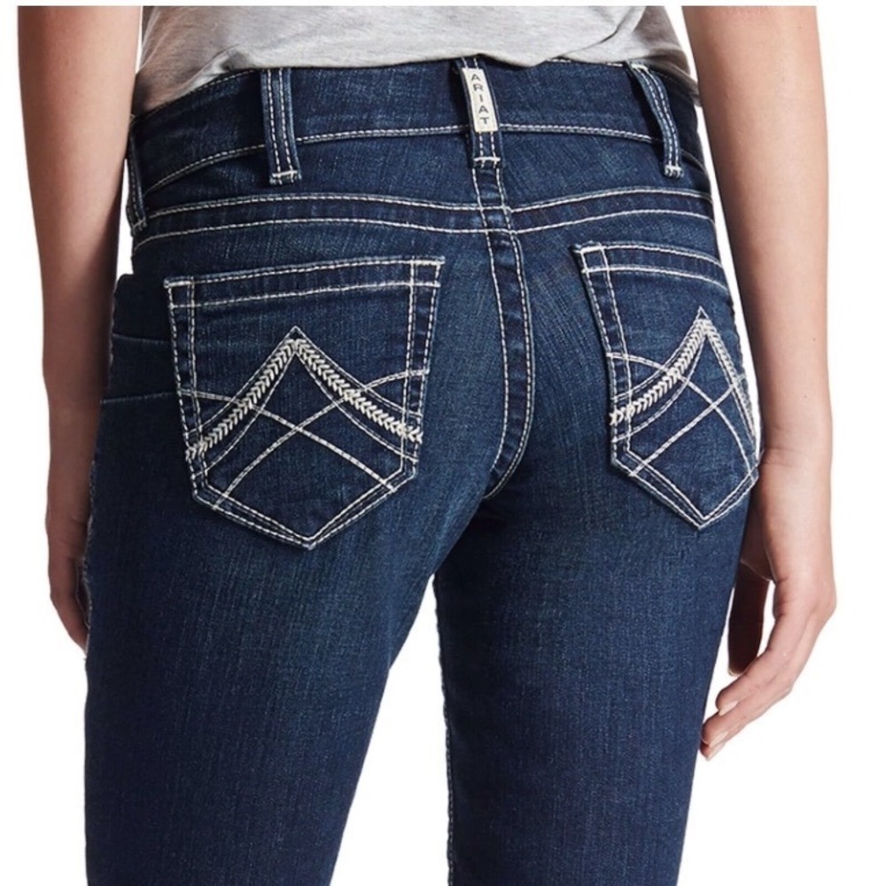 Ariat Real Denim Bootcut Jeans Dark Wash Embroidered Pockets Size 33 Short NWOT